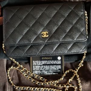 🛑SOLD🛑Chanel classic caviar wallet on chain woc